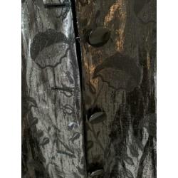 Zwart metallic blinkend jasje bloemenprint 48 50 XL