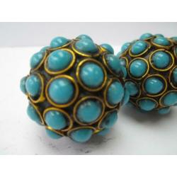 Antieke koperen stressballen met stenen,