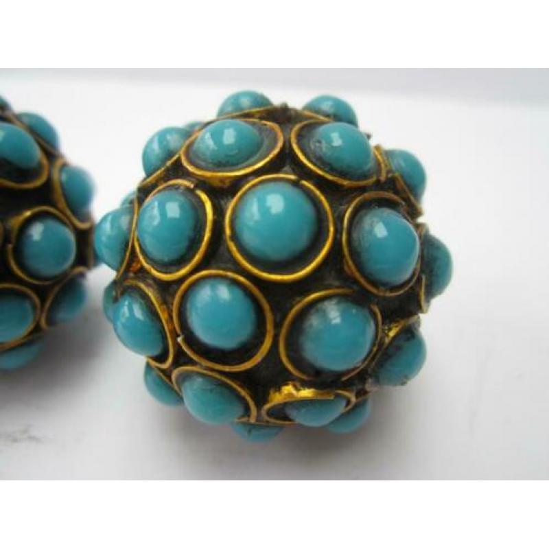 Antieke koperen stressballen met stenen,