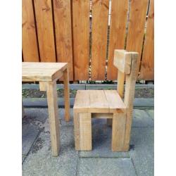 Steigerhouten kindersetje tafel stoel steigerhoud kind