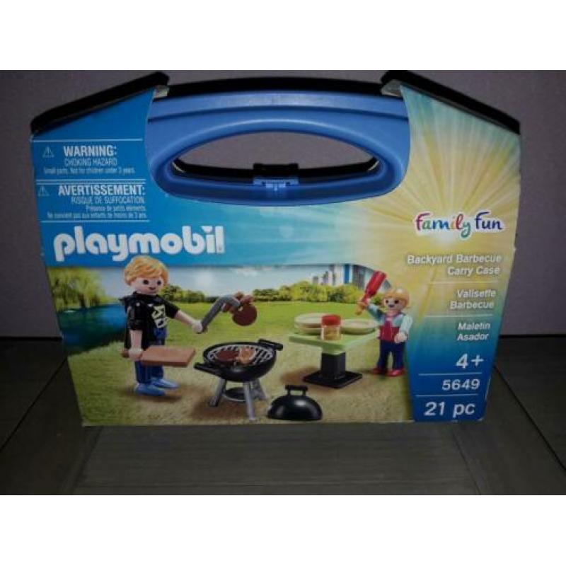 ~* PLAYMOBIL 5649 Barbecue BBQ Set Als NIEUW + koffertje *~