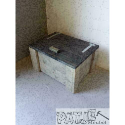 speelgoedkist van steigerhout, gratis washing/kleurbehandeli