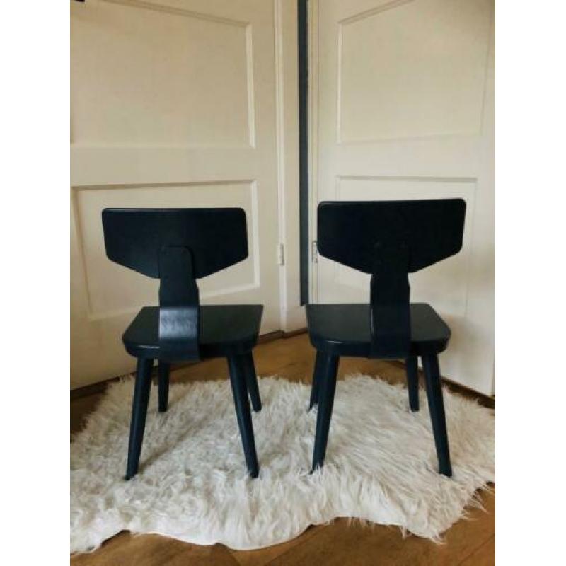 Vintage schoolstoeltjes kleuter stoeltjes retro kind stoel
