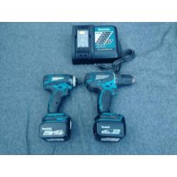 Makita set DDF446 en DTD134 met 2x4.0AH accu's en lader