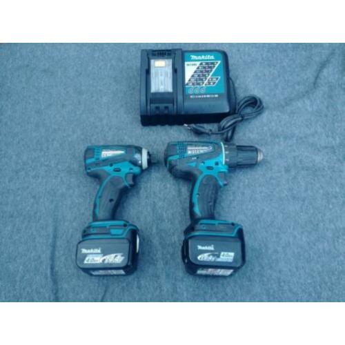 Makita set DDF446 en DTD134 met 2x4.0AH accu's en lader