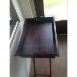 Bijzettafel, tafel koloniaal look met twee lades