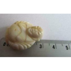Luxe Vintage Lucite Happy Boeddha kraal groot ivoor wit