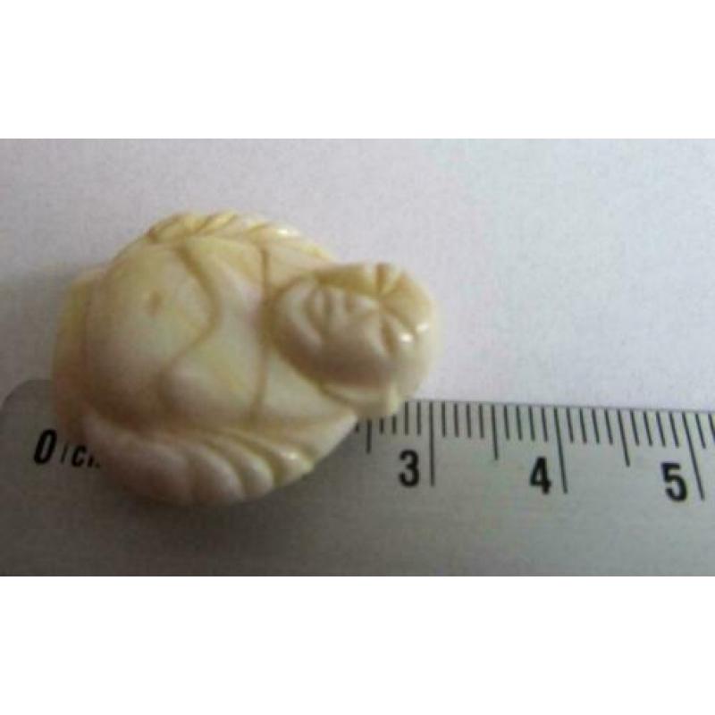 Luxe Vintage Lucite Happy Boeddha kraal groot ivoor wit