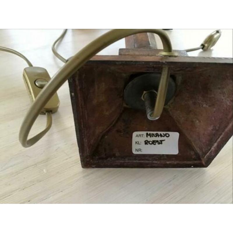 Schemerlamp met roestkleurige voet 47 cm hoog