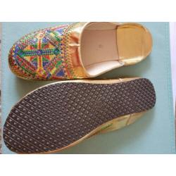 IBIZA BOHO gouden geborduurde pantoffels NIEUW maat 39??
