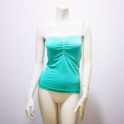 Strapless top turquoise blauw zomer stretch mt. S: 5,-