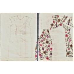 Vintage Quilt Patchwork Wenskaart knutsel stofje nr 2847 blo
