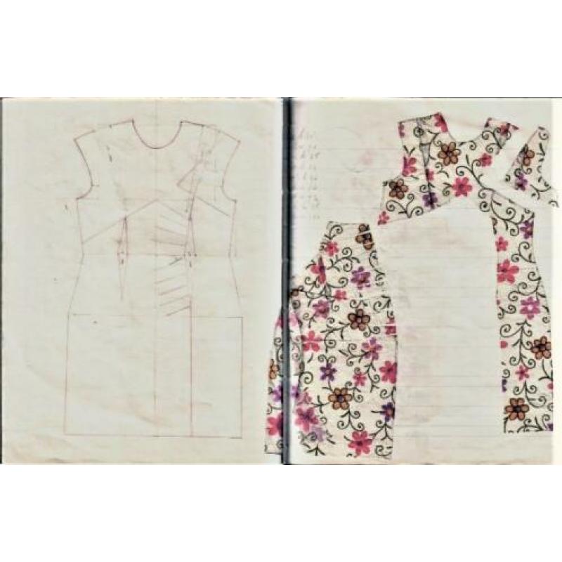 Vintage Quilt Patchwork Wenskaart knutsel stofje nr 2847 blo