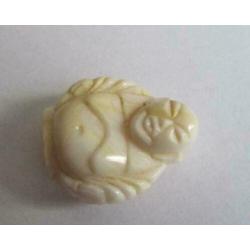 Luxe Vintage Lucite Happy Boeddha kraal groot ivoor wit