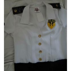 Leuk zwart/wit/goud POLITIE/POLICE jurkje
