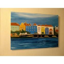 Curaçao, origineel olieverfschilderij