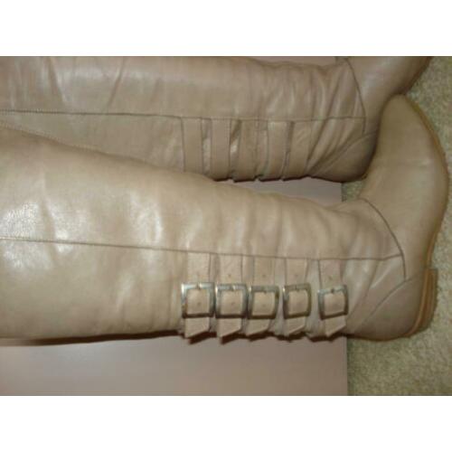 Beige leren laarzen mt 37 aangeboden