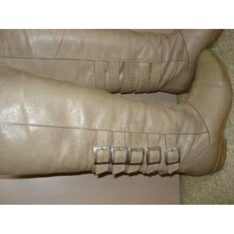 Beige leren laarzen mt 37 aangeboden