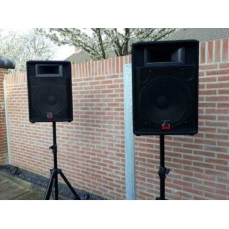 Wharfedale evp-s15 pro speakers + statieven + draagtas !!!
