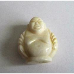 Luxe Vintage Lucite Happy Boeddha kraal groot ivoor wit