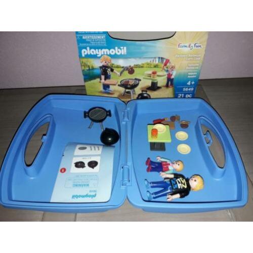 ~* PLAYMOBIL 5649 Barbecue BBQ Set Als NIEUW + koffertje *~