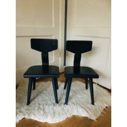 Vintage schoolstoeltjes kleuter stoeltjes retro kind stoel