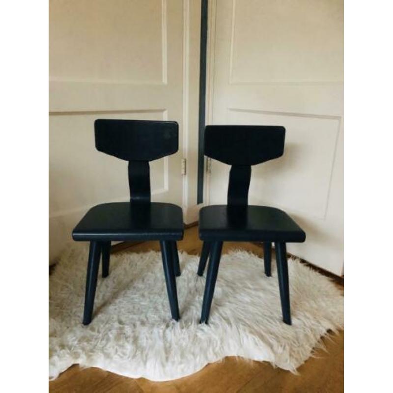 Vintage schoolstoeltjes kleuter stoeltjes retro kind stoel