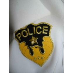 Leuk zwart/wit/goud POLITIE/POLICE jurkje