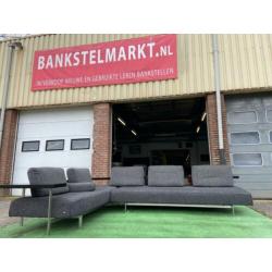 ROLF BENZ "Dono" stof hoekbank met uitschuifbare zittingen