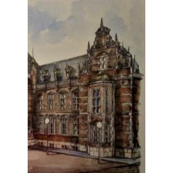 Aquarel / Litho van A. Brobbel / Rijksuniversiteit Groningen
