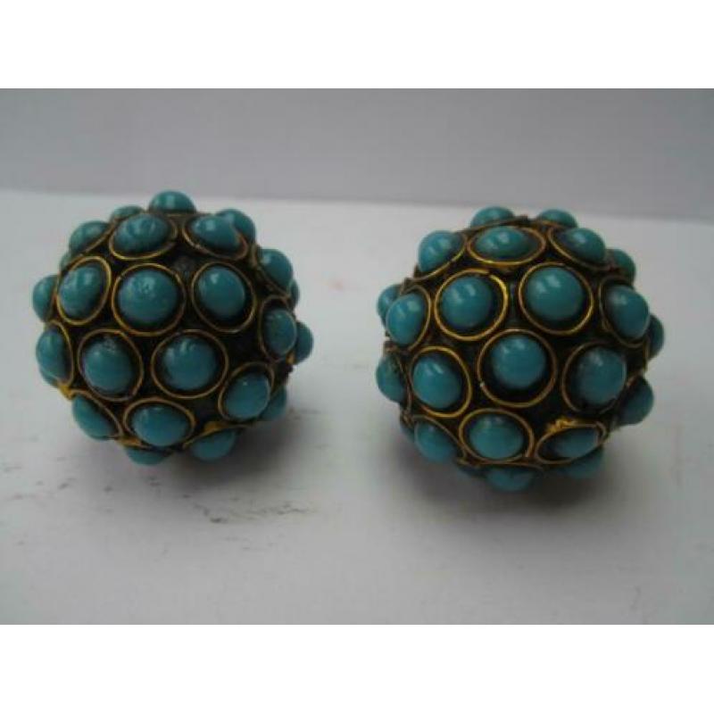Antieke koperen stressballen met stenen,