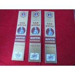 11 van Nelle koffie goudmerk labels uit ong.1957.uit archief