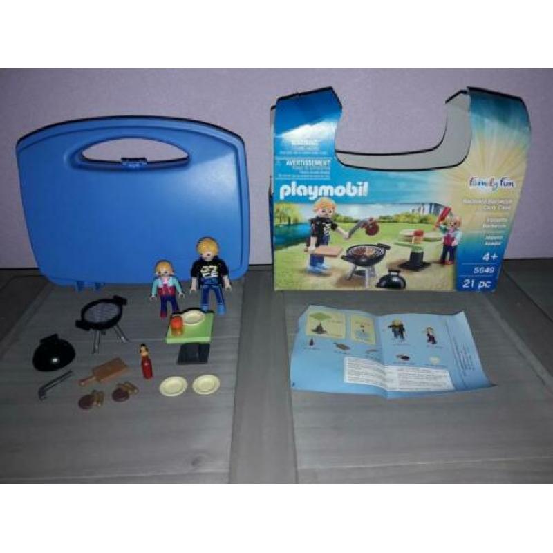 ~* PLAYMOBIL 5649 Barbecue BBQ Set Als NIEUW + koffertje *~