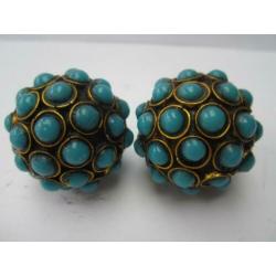 Antieke koperen stressballen met stenen,