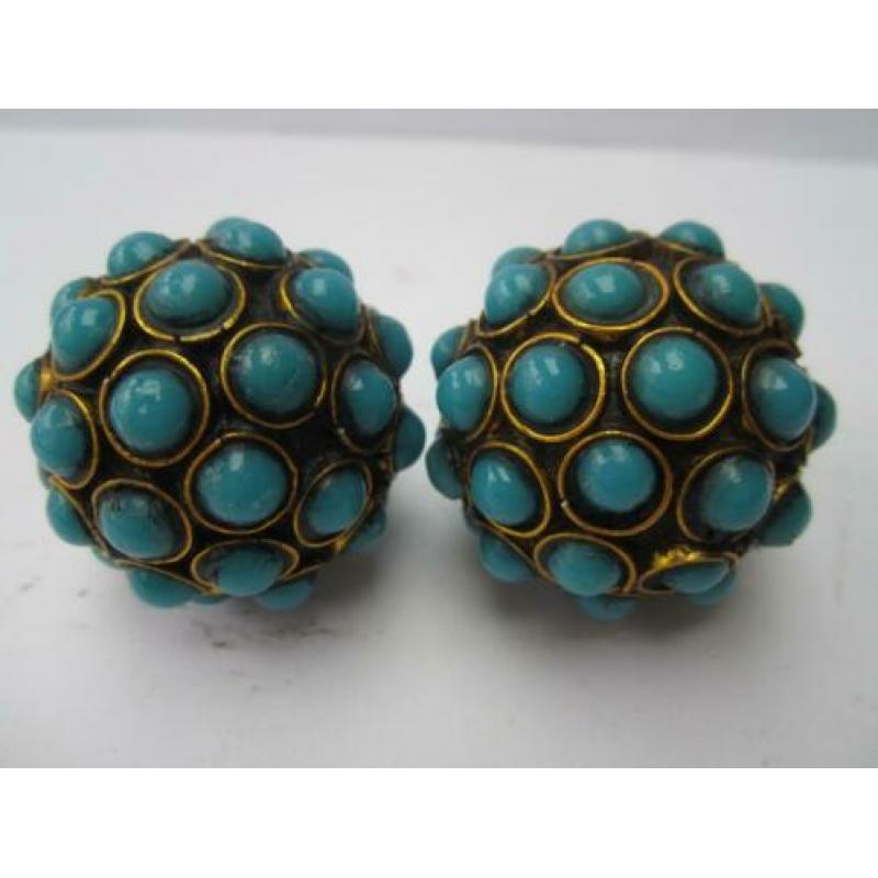 Antieke koperen stressballen met stenen,