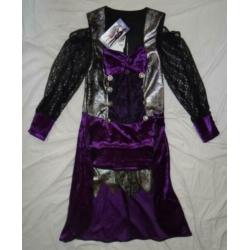 Mooie paars/zwart/zilveren VAMPIER/HEKSEN/STEAMPUNK jurk (5)