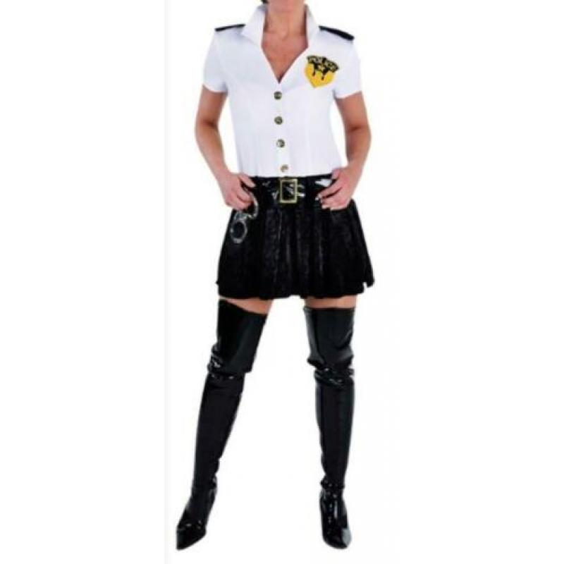 Leuk zwart/wit/goud POLITIE/POLICE jurkje