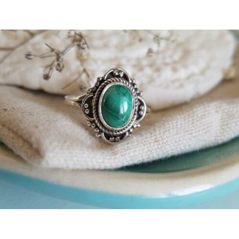 925 sterling zilveren ring met edelsteen maansteen onyx