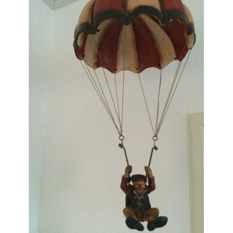 2 X Deco vintage mooie oude parachute met parachutist