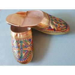 IBIZA BOHO gouden geborduurde pantoffels NIEUW maat 39??