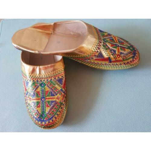 IBIZA BOHO gouden geborduurde pantoffels NIEUW maat 39??