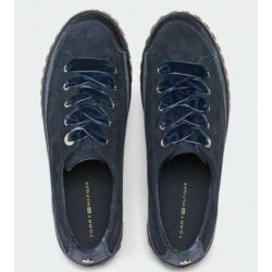 Tommy hilfiger maat 38 platformsneaker met fluwelen veters