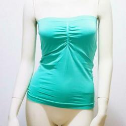 Strapless top turquoise blauw zomer stretch mt. S: 5,-