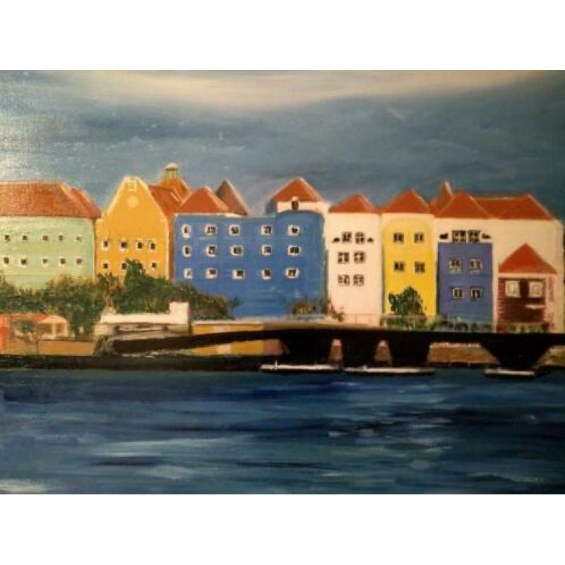 Curaçao, origineel olieverfschilderij