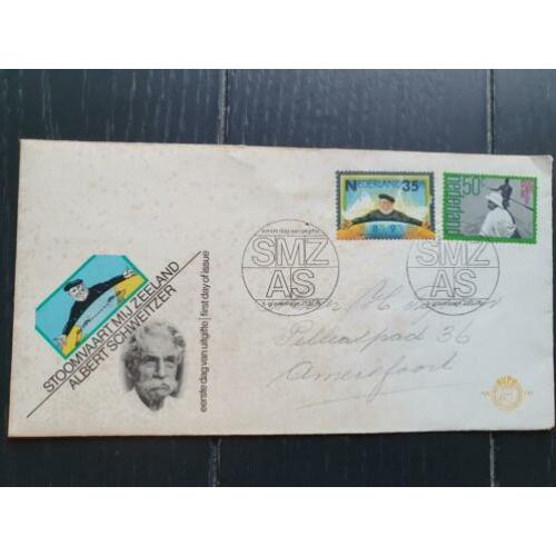 Stoomvaart mij zeeland albert schweitzer eerstedagenveloppe