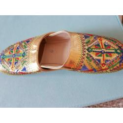IBIZA BOHO gouden geborduurde pantoffels NIEUW maat 39??
