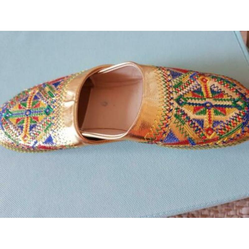 IBIZA BOHO gouden geborduurde pantoffels NIEUW maat 39??