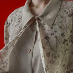 Vintage beige blouse bruin 2.0 bloem
