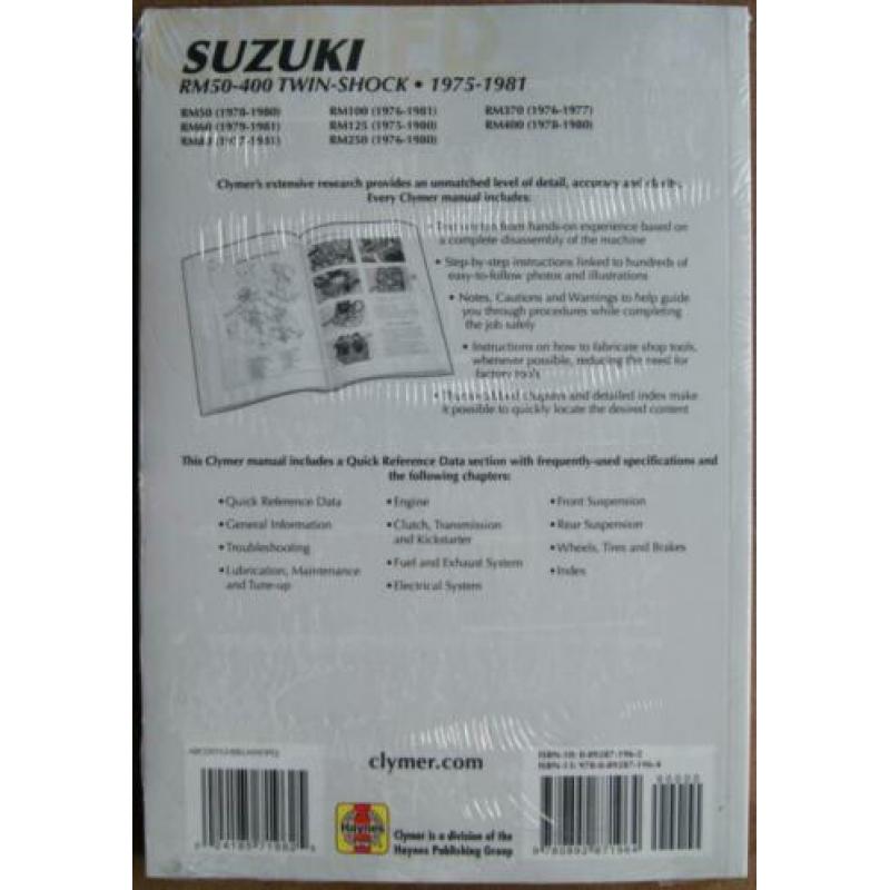 Suzuki RM50 tot 400 Twin Shock 1975 - 1981 Gratis verzenden