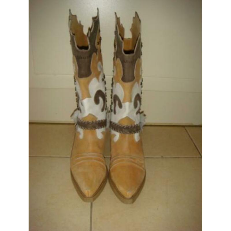 Phard laarzen western cowboy bruintinten crème maat 37 ZGAN